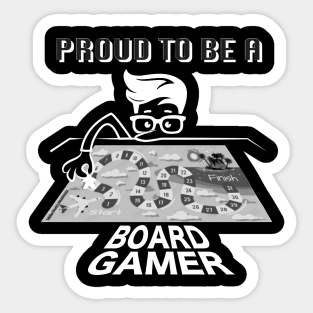 Proud to be a Board Gamer (White) Sticker